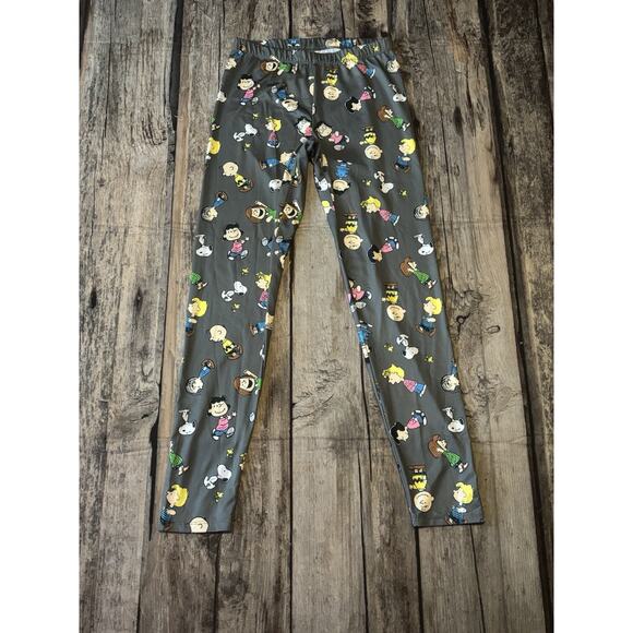 Peanuts Brand Gray Charlie Brown & Friends Leggings Womens Size Medium - Picture 1 of 7
